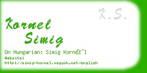 kornel simig business card